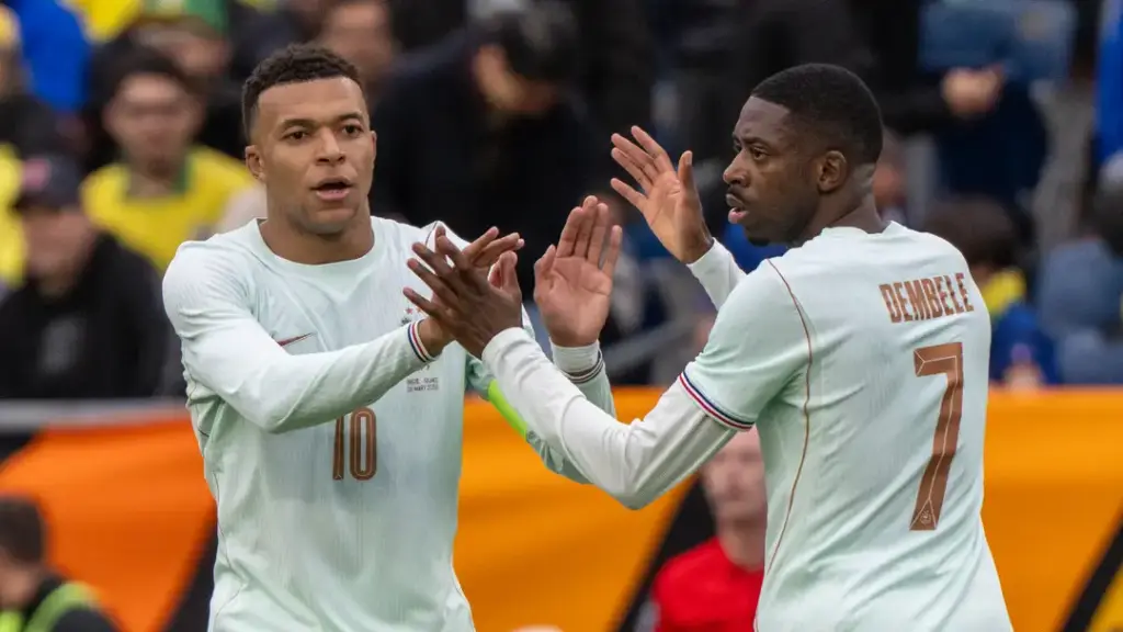 Kylian Mbappe dan Ousmane Dembélé,